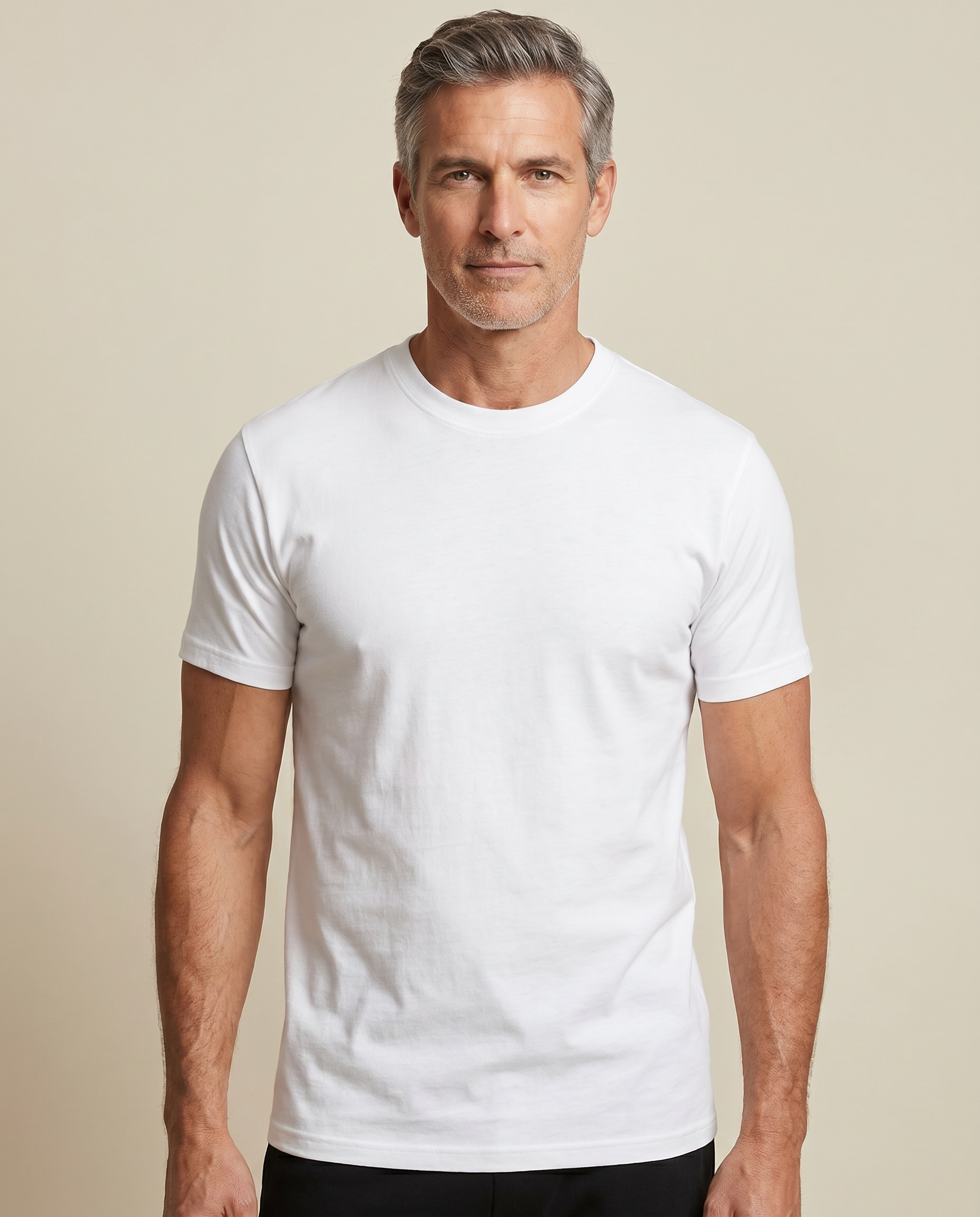 T-Shirt Premium Bambu Vit/Svart - Med Perfekt Passform (6-PACK)-4