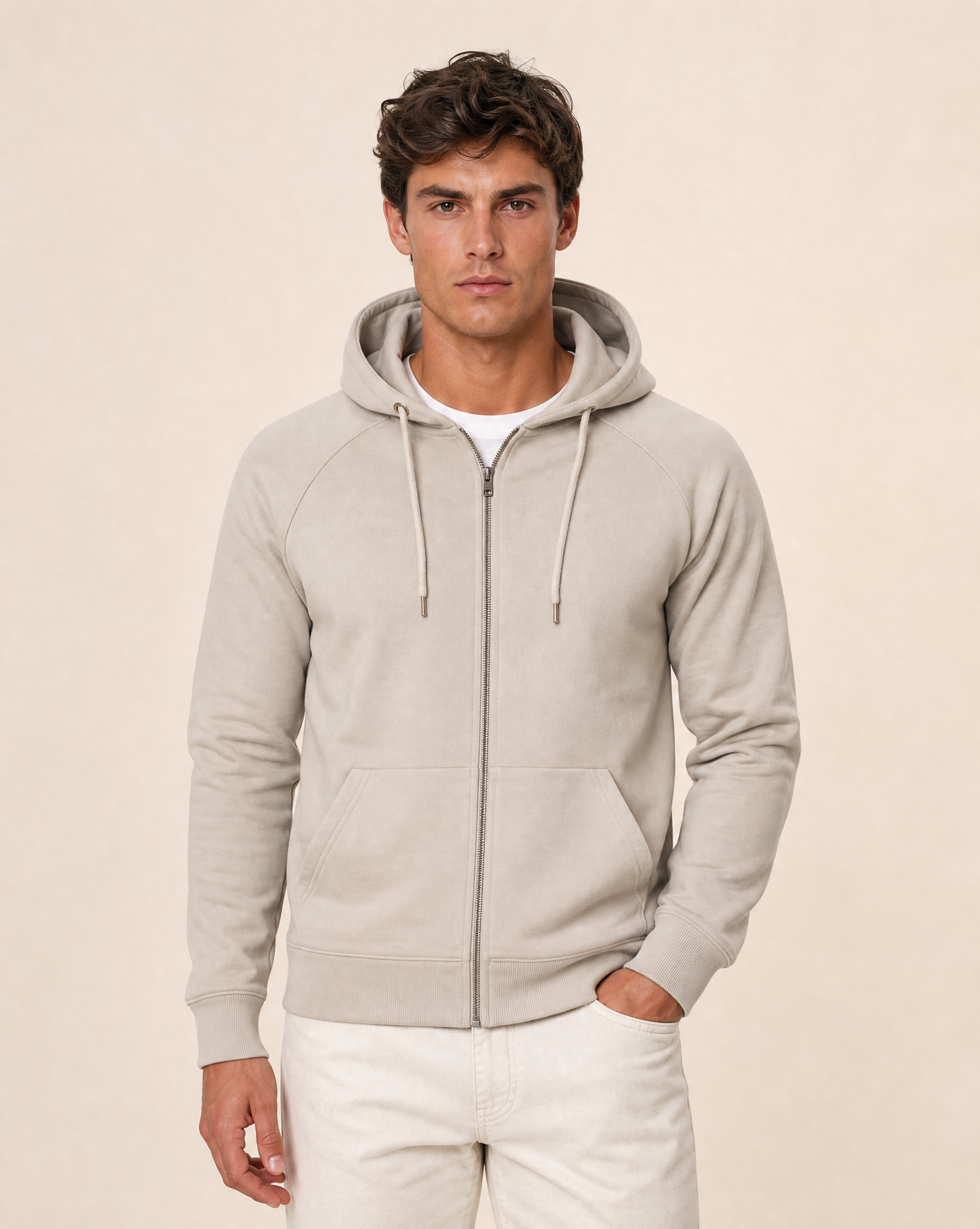 Clique Miami PRO Hoodie Full Zip Herr - Stengrå
