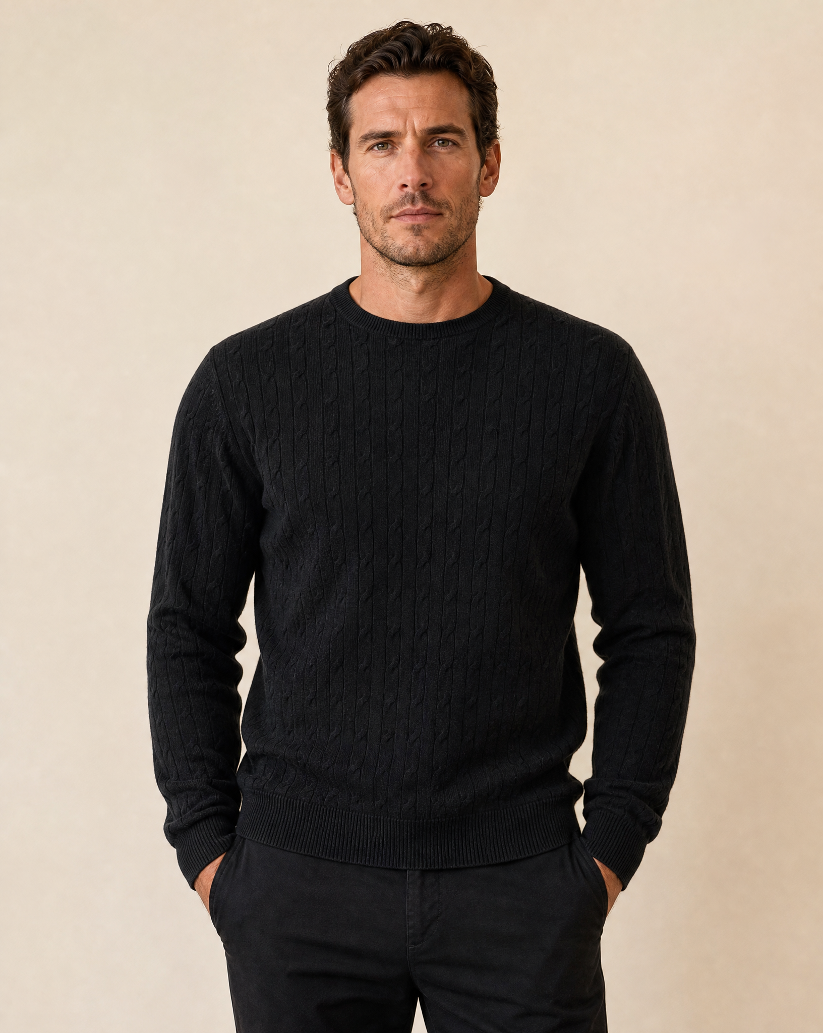 Cutter & Buck Blakely Knitted Sweatshirt Herr - Svart