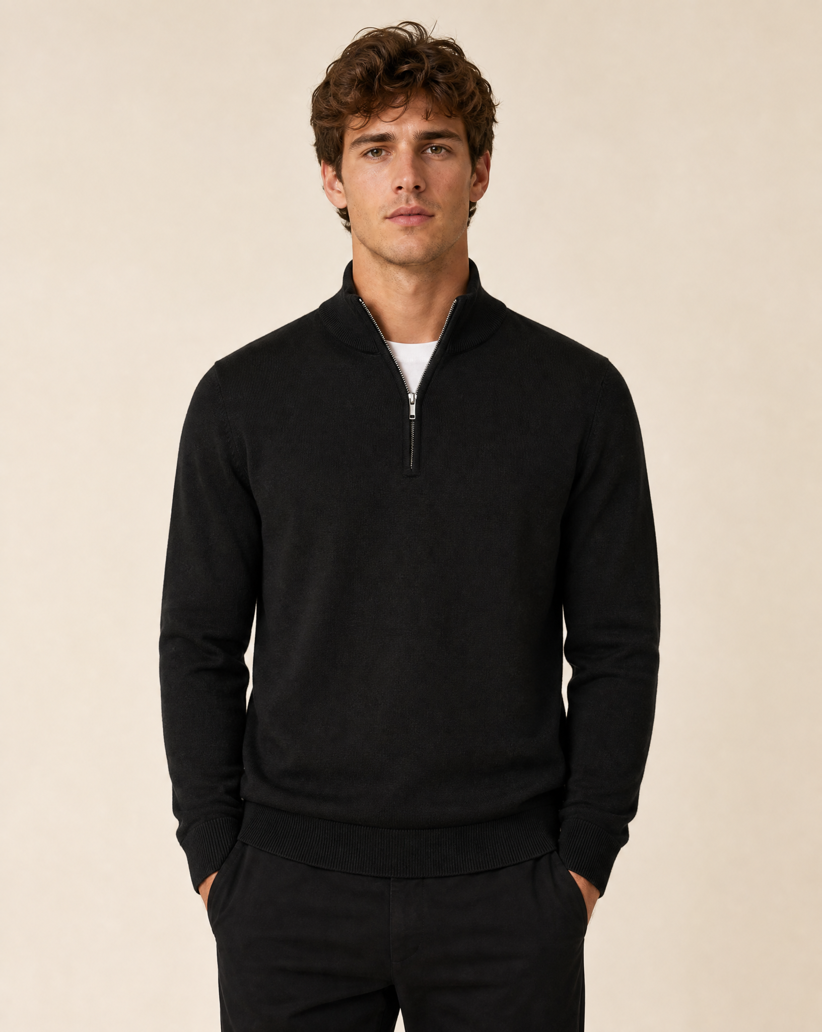 Cutter & Buck Oakville Half Zip Herr - Svart-1