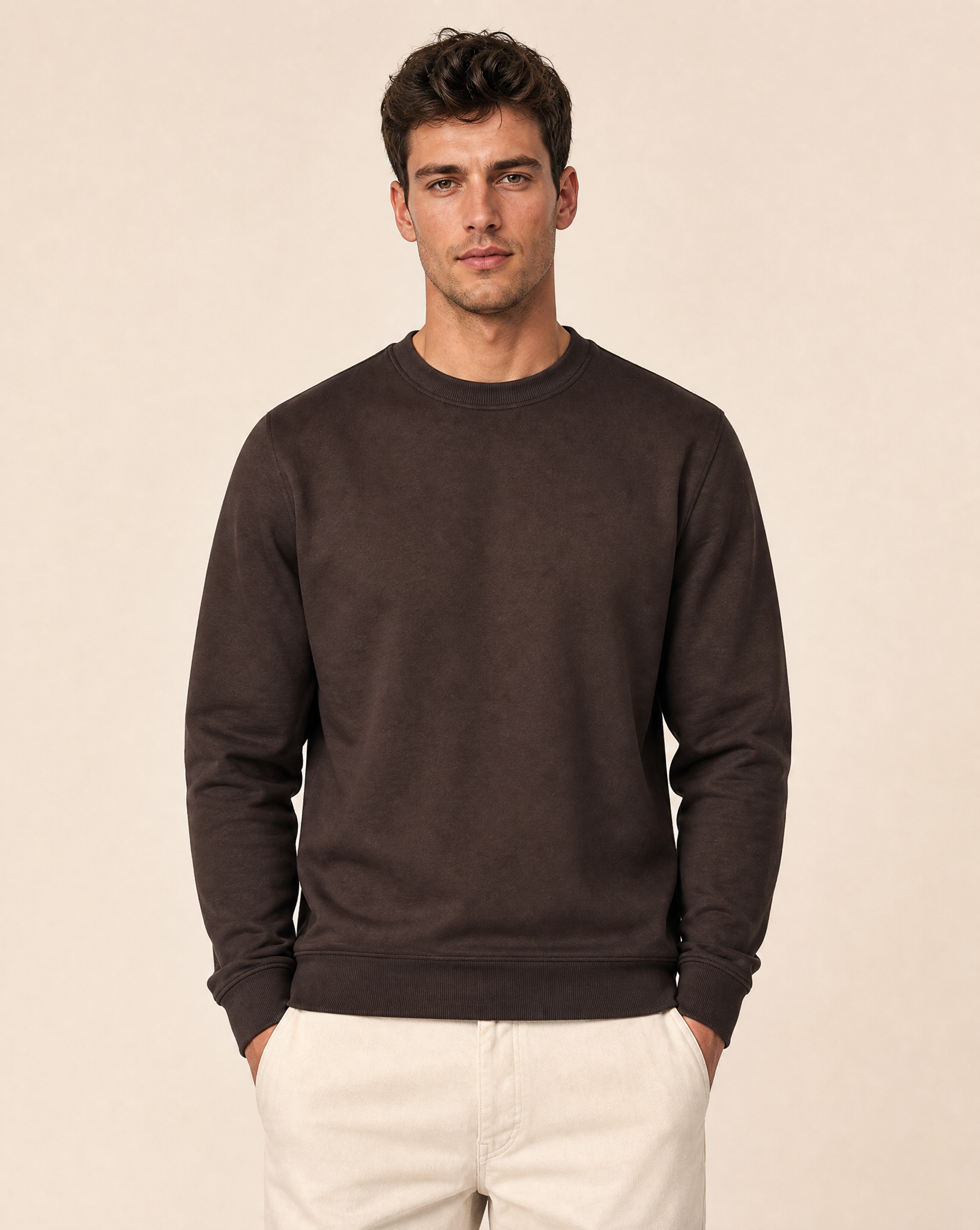 Clique Miami Sweatshirt Herr - Dark Mocca