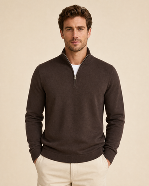 Cutter & Buck Oakville Half Zip Herr - Dark Mocca