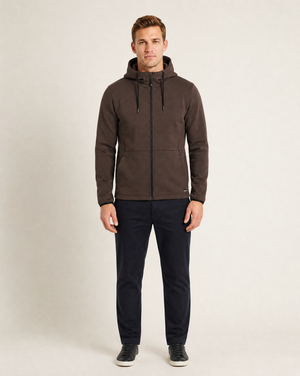 Cutter & Buck Pemberton Hoodie Full Zip Herr - Dark Mocca
