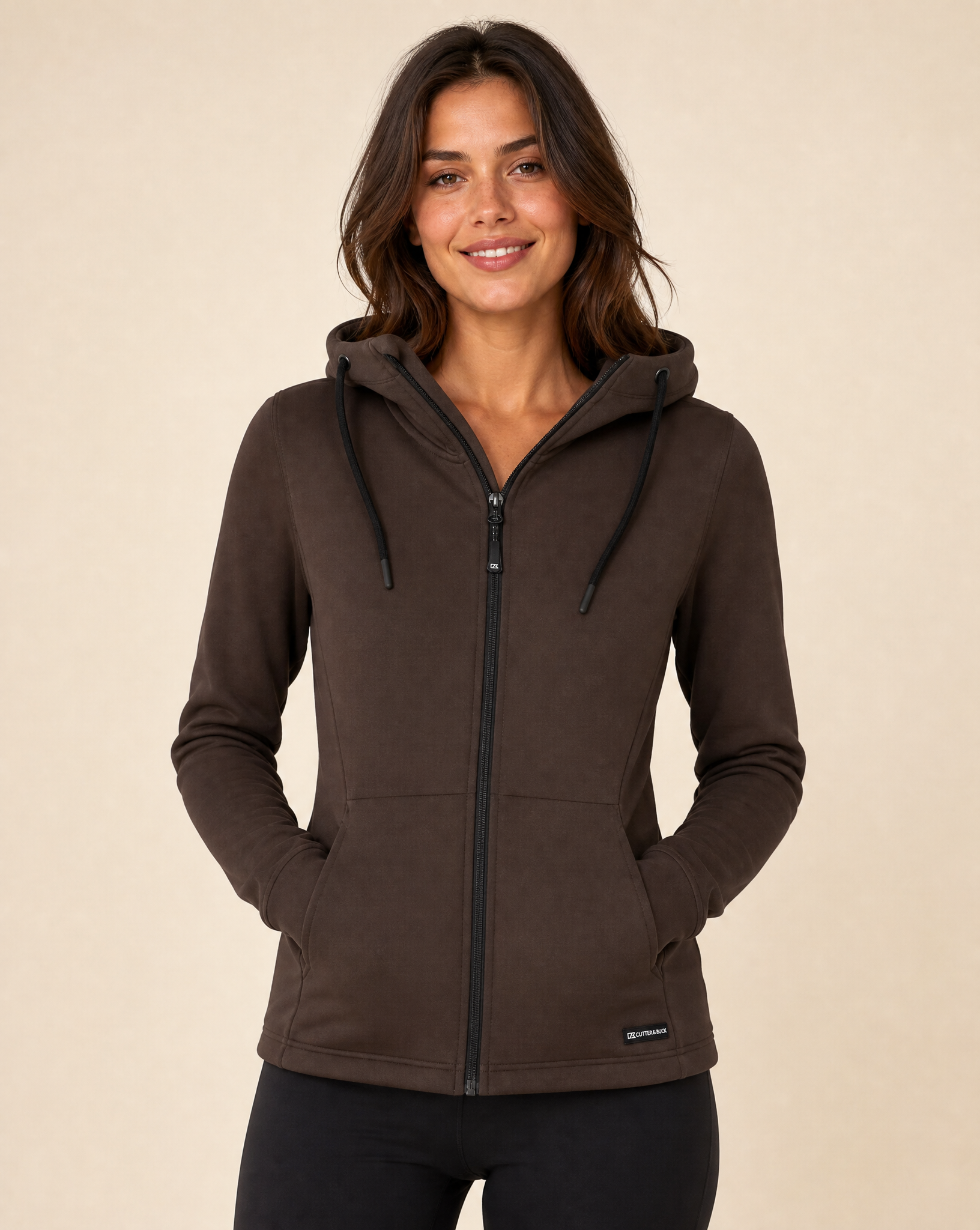 Cutter & Buck Pemberton Hoodie Full Zip Dam - Dark Mocca