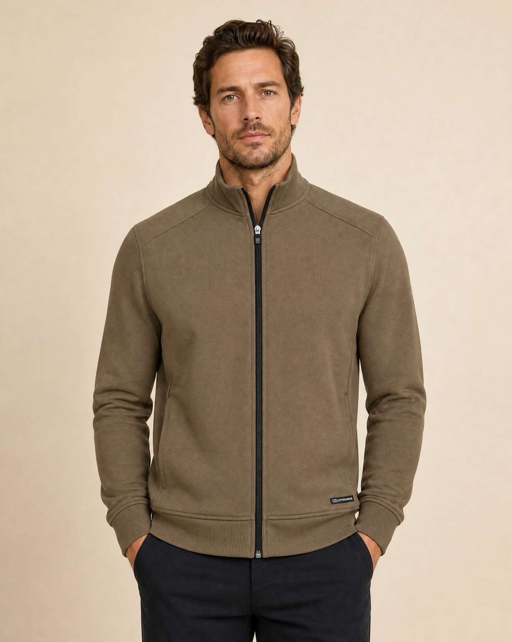 Cutter & Buck Pemberton Cardigan Herr - Khaki