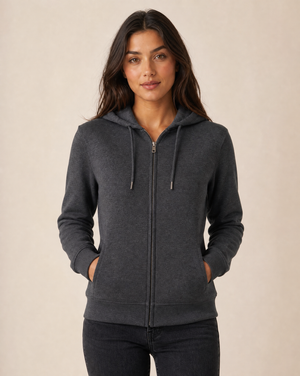 Clique Premium OC Hoody Full Zip Dam - Antracitmelerad