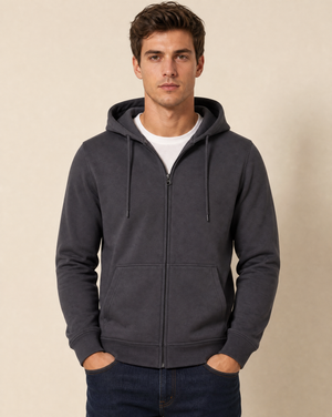 Clique Miami Hoodie Full Zip Herr - Metallgrå