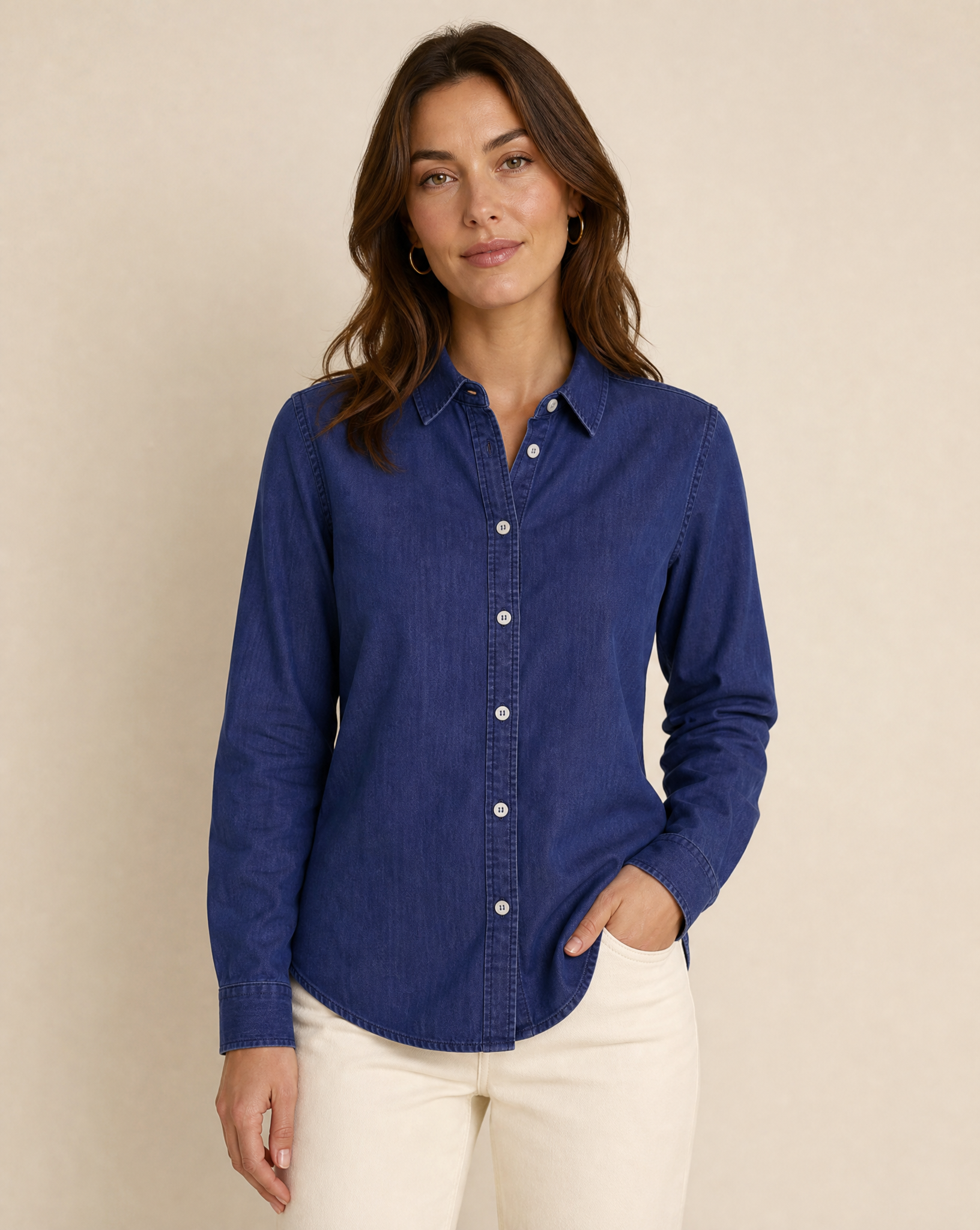 Cutter & Buck Ellensburg Denim Skjorta Dam - Dark Indigo