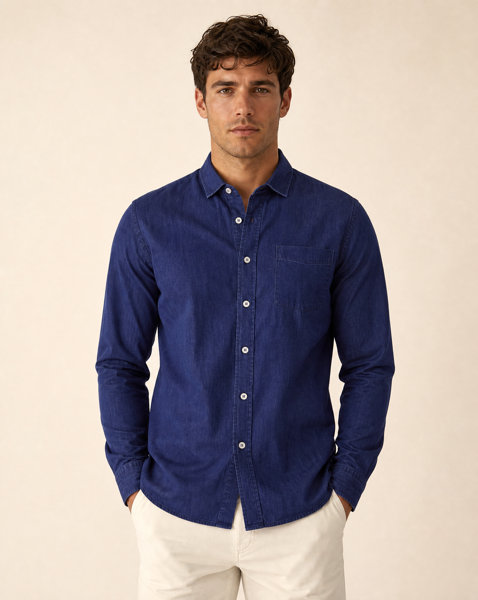 Cutter & Buck Ellensburg Denimskjorta Herr - Dark Indigo