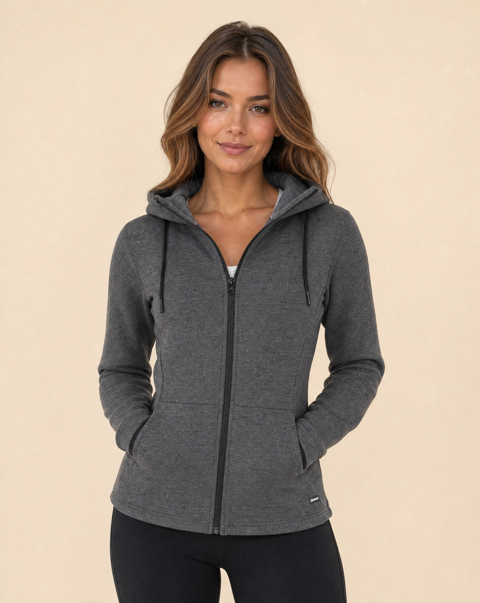 Cutter & Buck Pemberton Hoodie Full Zip Dam - Antracitmelerad