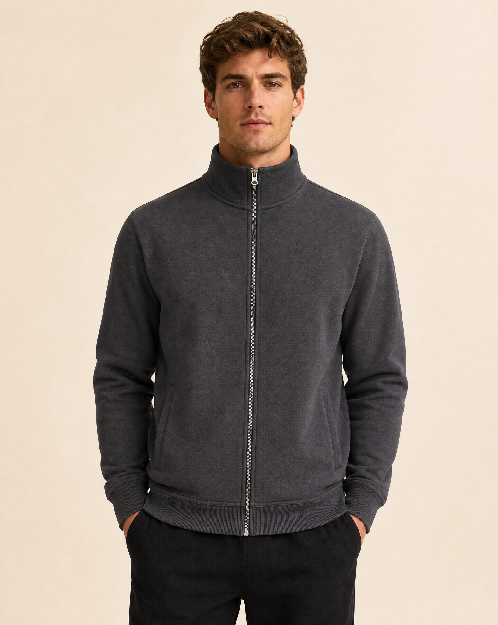 Clique Miami Cardigan Herr - Metallgrå