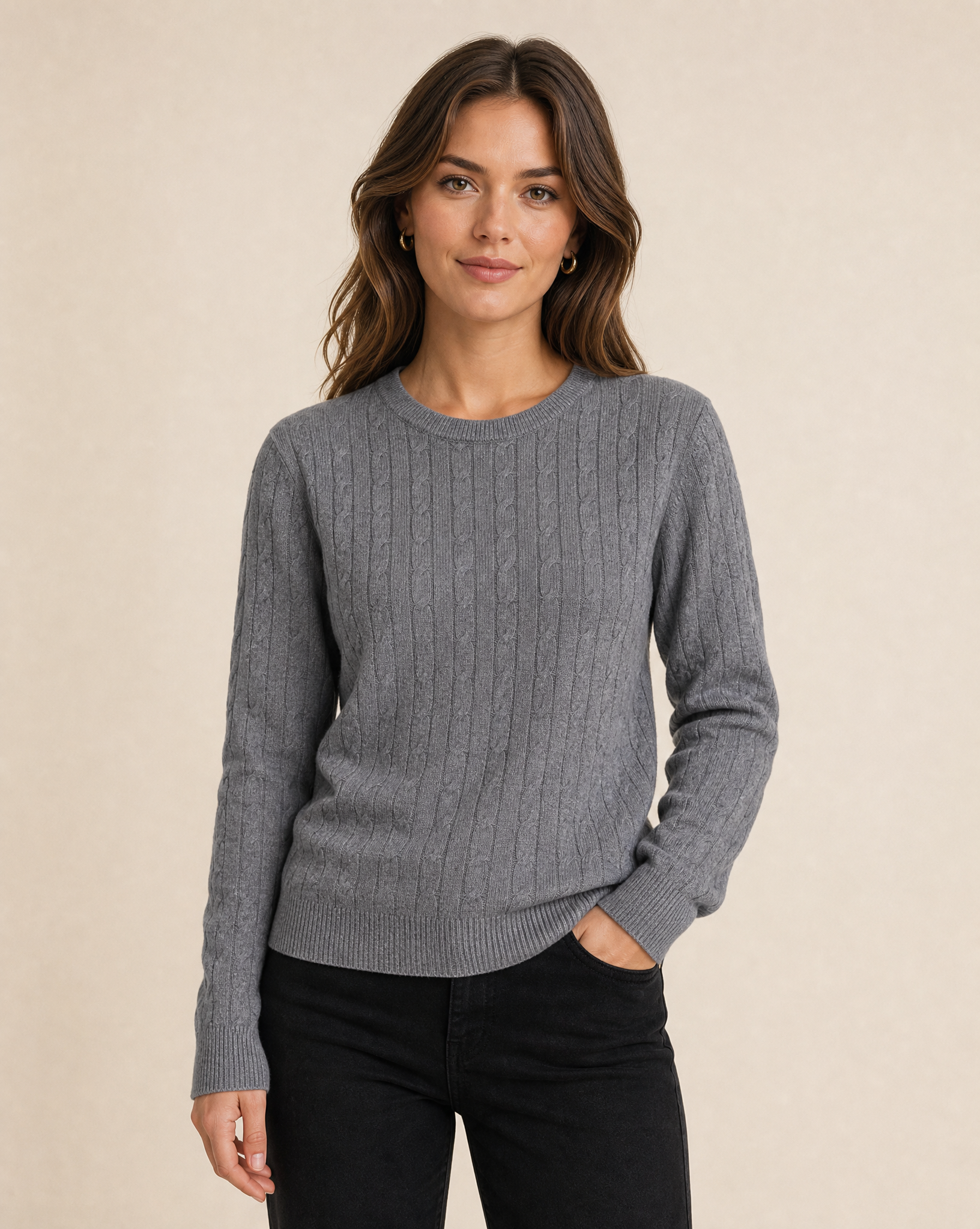 Cutter & Buck Blakely Knitted Sweater Dam - Gråmelerad