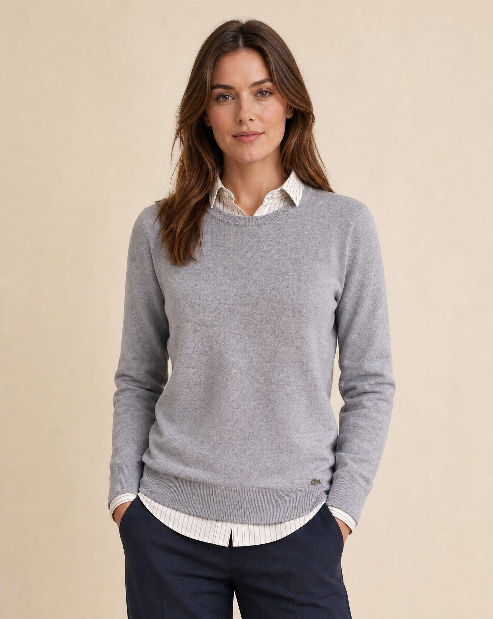 Cutter & Buck Kennewick Crewneck Dam - Gråmelerad