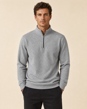 Clique Miami Sweatshirt Half Zip Herr - Gråmelerad