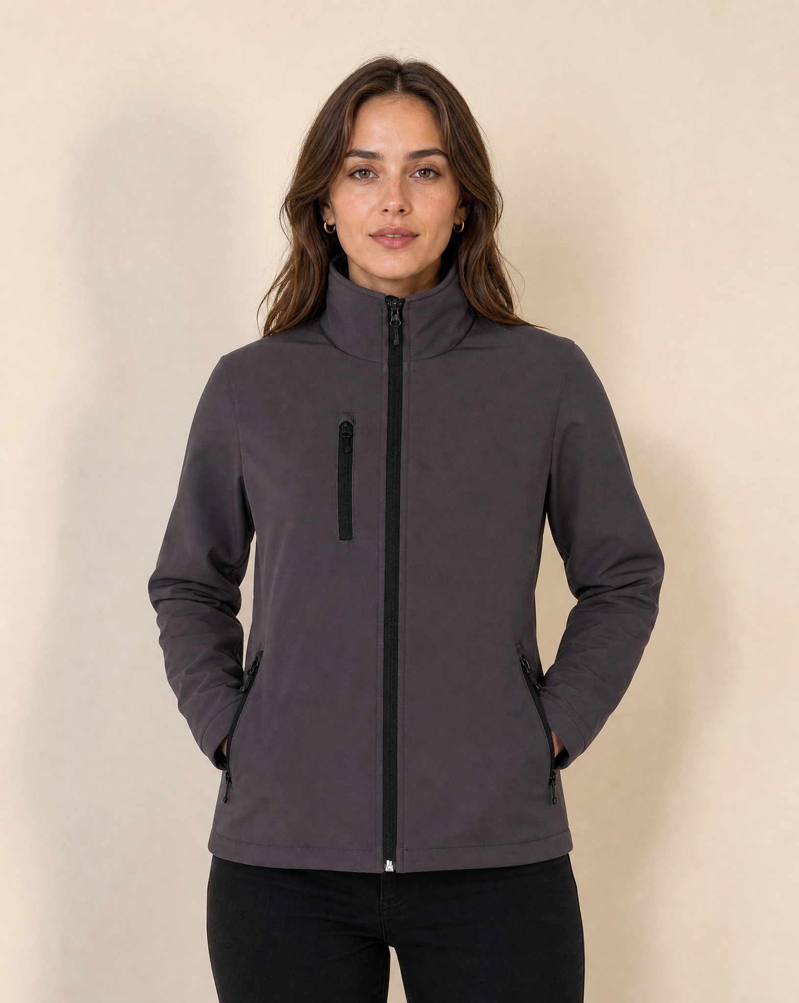 Clique Padded Softshell Jacket Dam - Mörkgrå