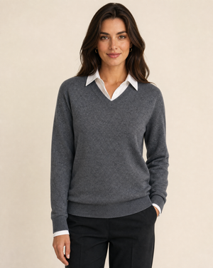 Cutter & Buck Oakville V-neck Dam - Antracitmelerad