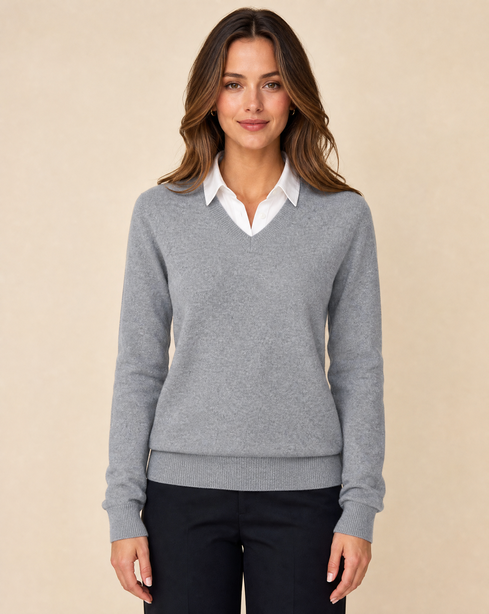 Cutter & Buck Oakville V-neck Dam - Gråmelerad