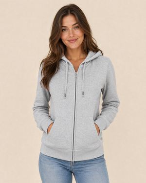 Clique Premium OC Hoody Full Zip Dam - Gråmelerad