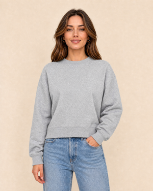 Clique Miami Cropped Sweatshirt Dam - Gråmelerad