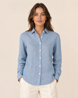 Cutter & Buck Summerland Linneskjorta Dam - Denim Melange