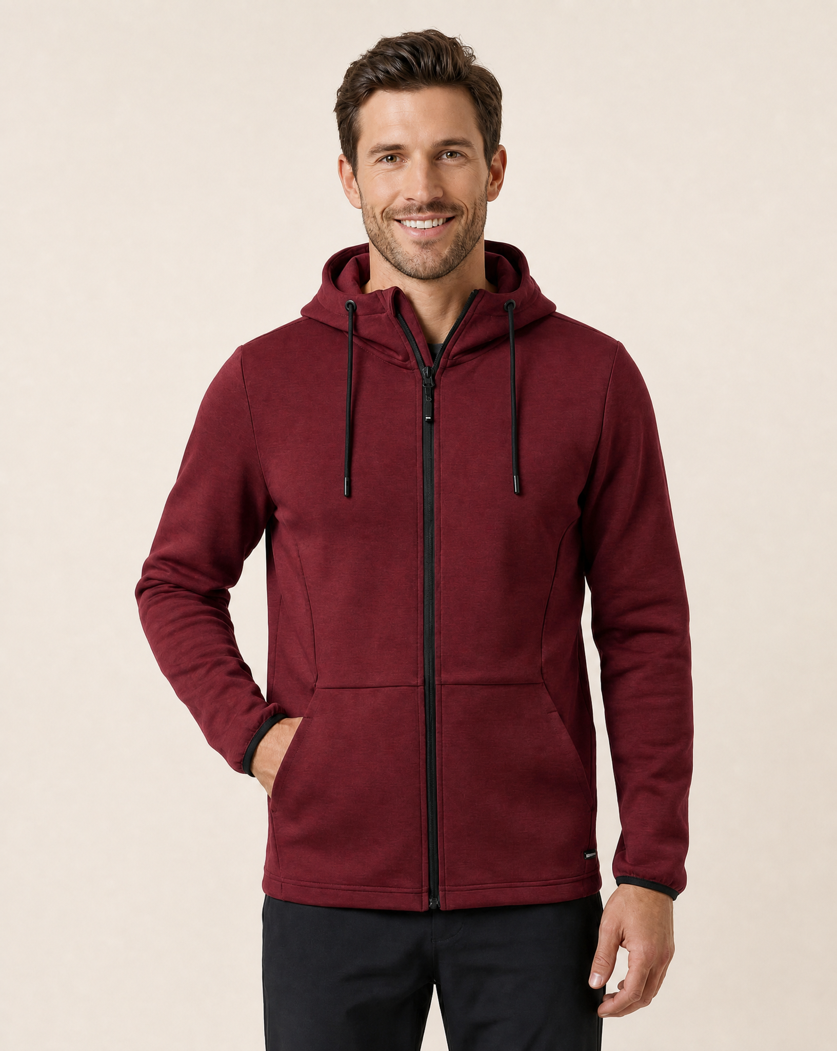 Cutter & Buck Pemberton Hoodie Full Zip Herr - Biking Red