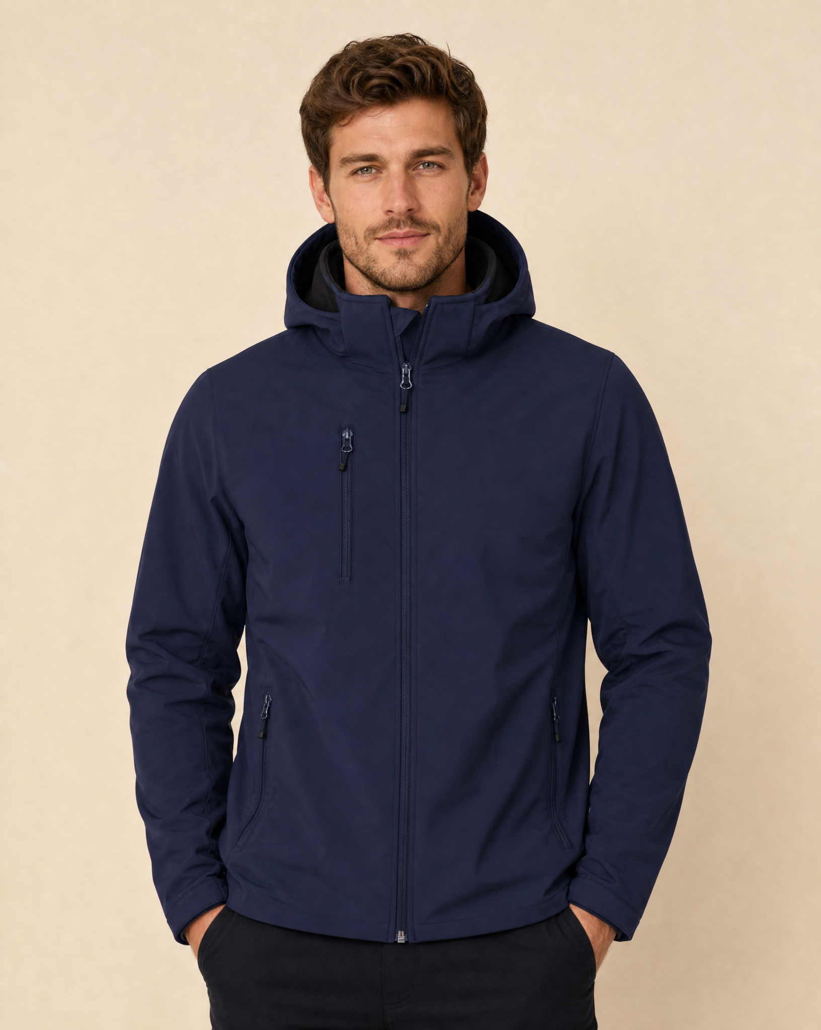 Clique Classic Softshell Hoodie Jacka Herr - Mörk Marin