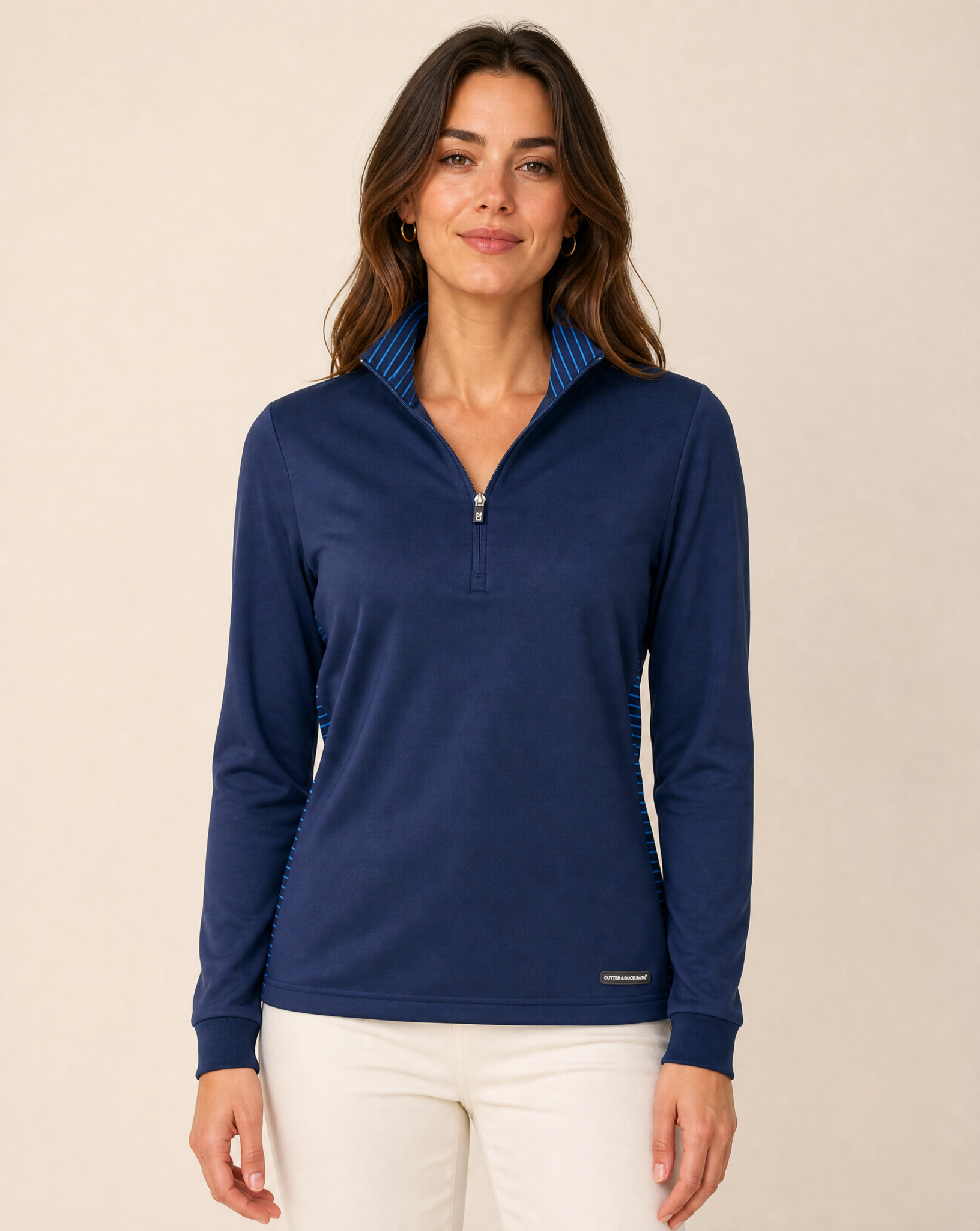 Cutter & Buck Traverse Half Zip Dam - Mörk Marin