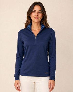 Cutter & Buck Traverse Half Zip Dam - Mörk Marin