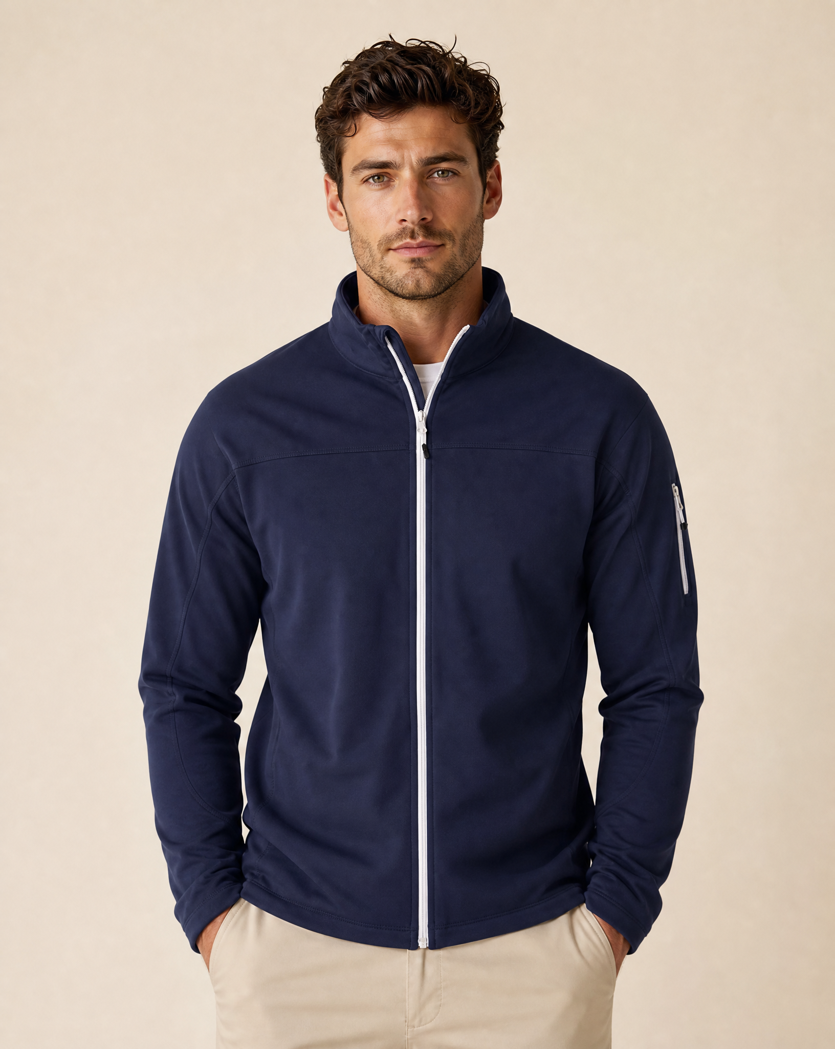 Clique Ducan Tröja Full Zip Herr - Mörk Marin