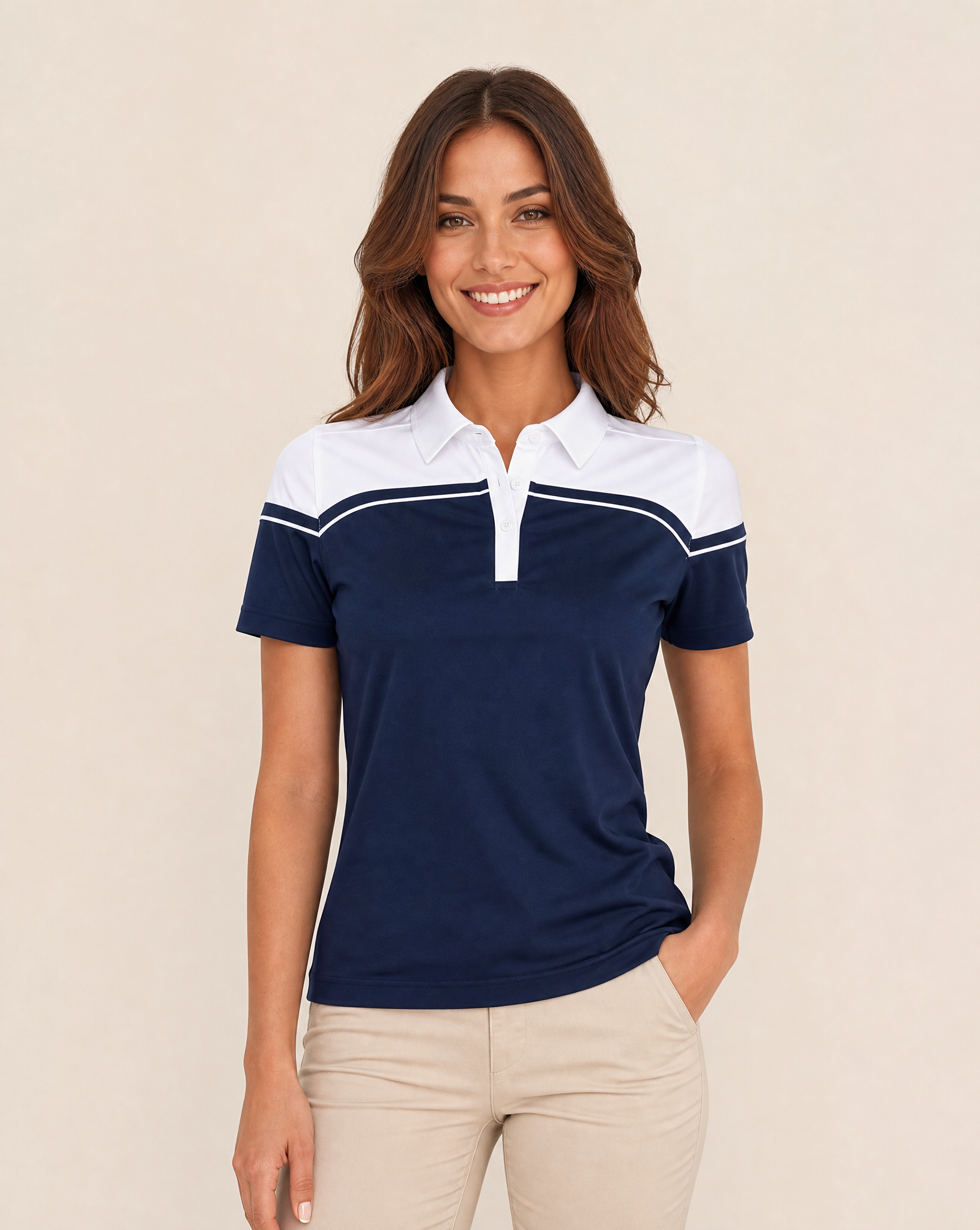 Cutter & Buck Seabeck Polo Dam - Mörk Marin/Vit