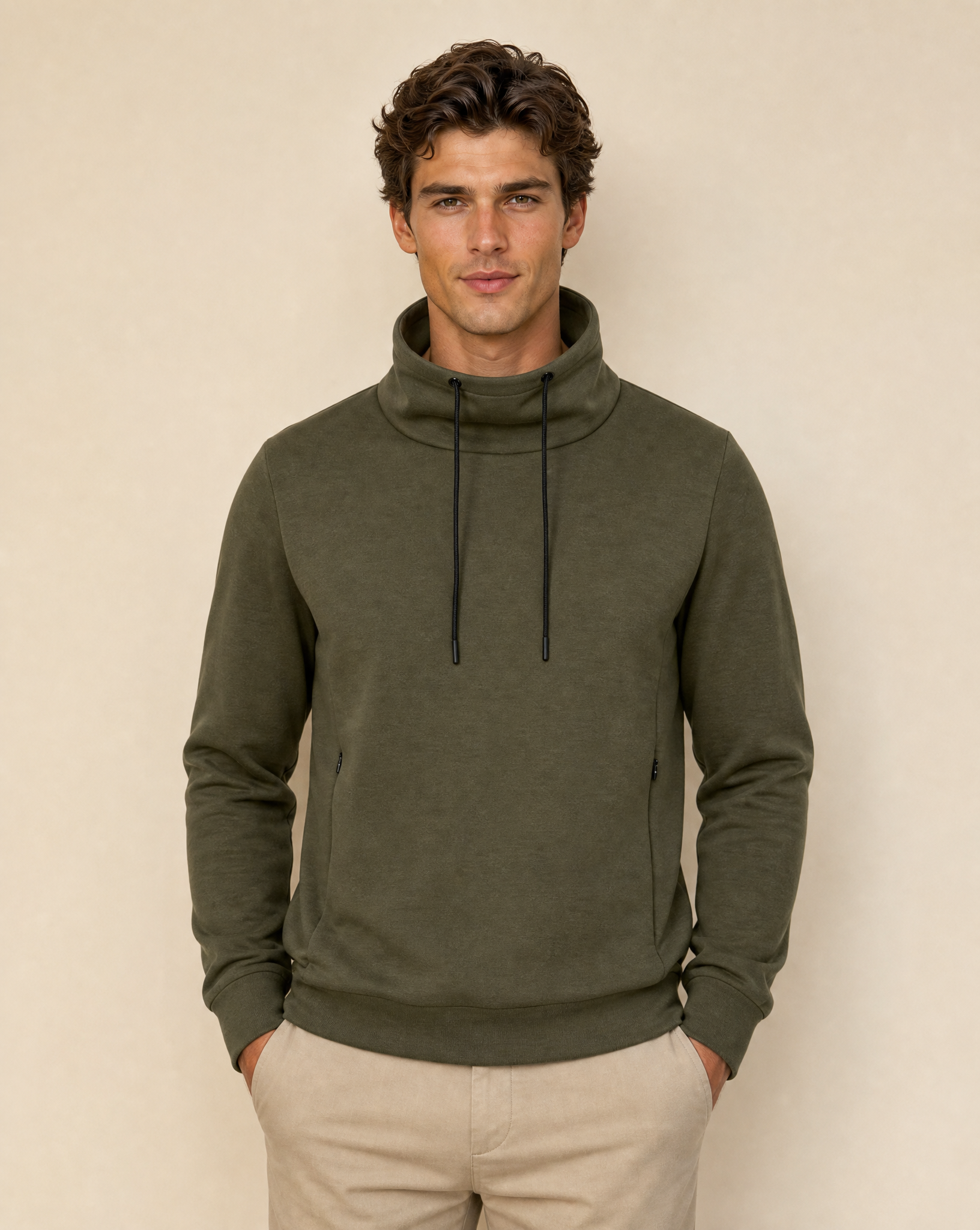 Clique Hobart Polo Sweatshirt Herr - Dimmgrön