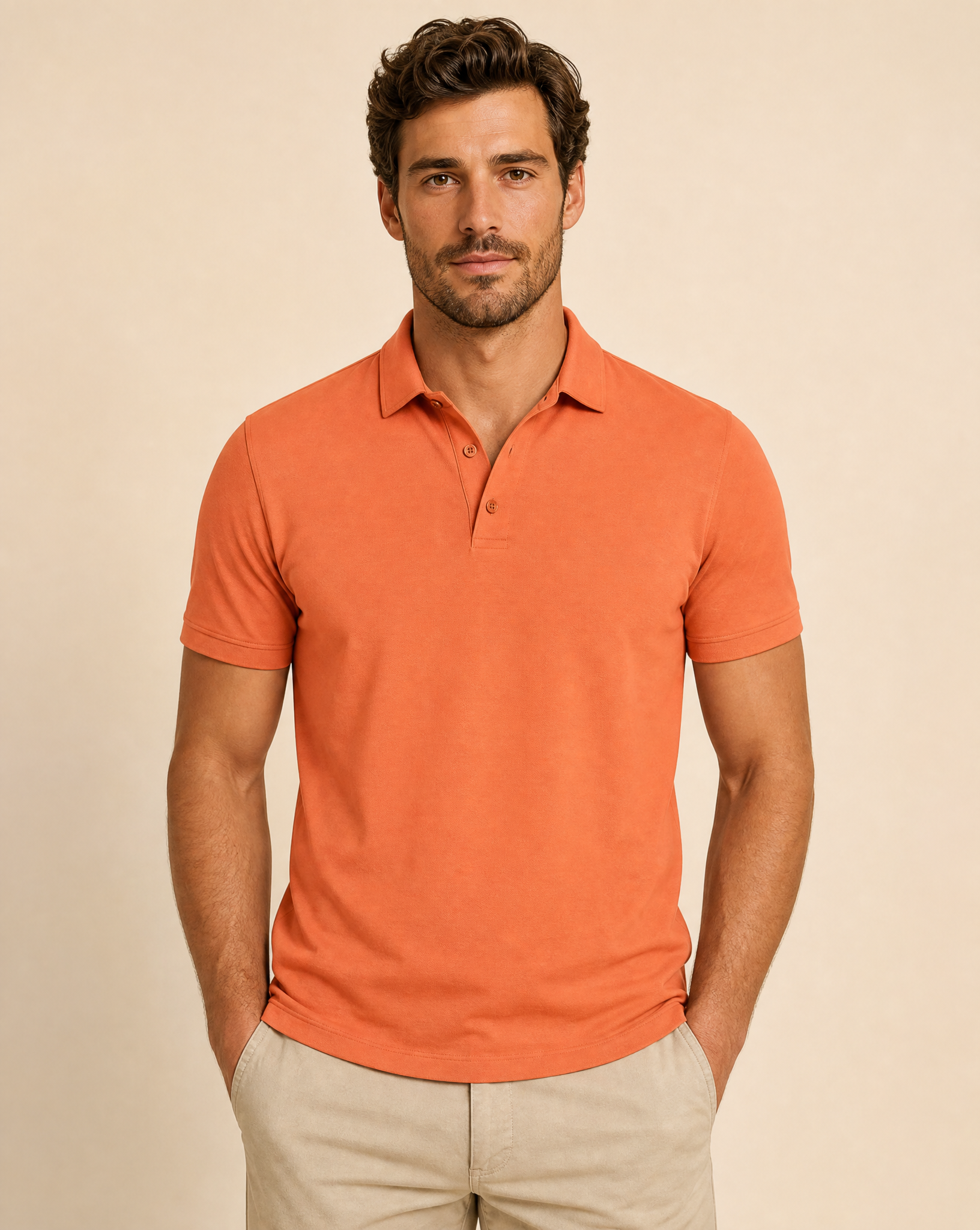 Cutter & Buck Oceanside Stretch Polo Herr - Peach
