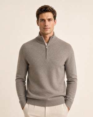 Cutter & Buck Oakville Half Zip Herr - Nougatmelerad