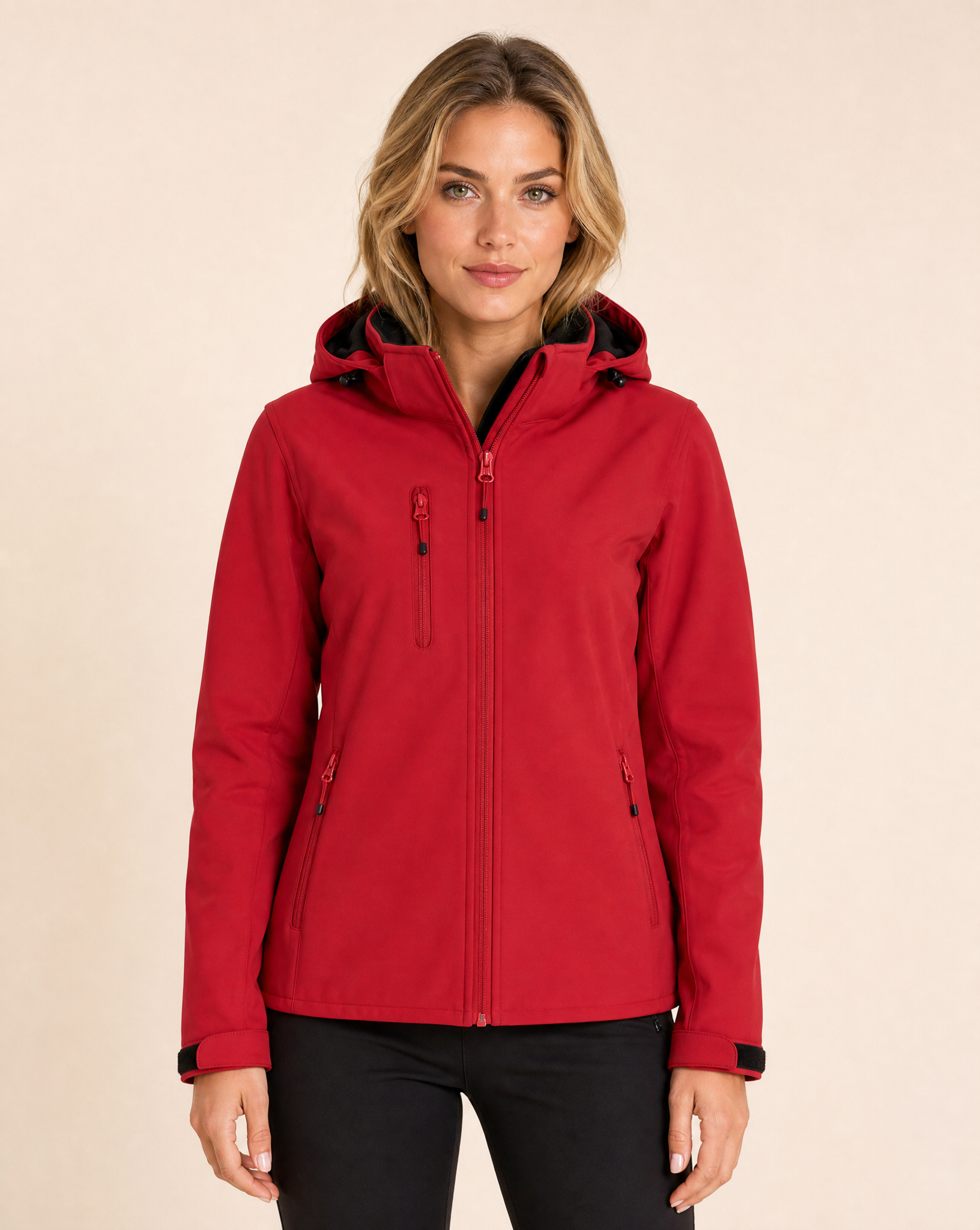 Clique Classic Softshell Hoodie Jacka Dam - Röd