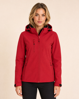 Clique Classic Softshell Hoodie Jacka Dam - Röd