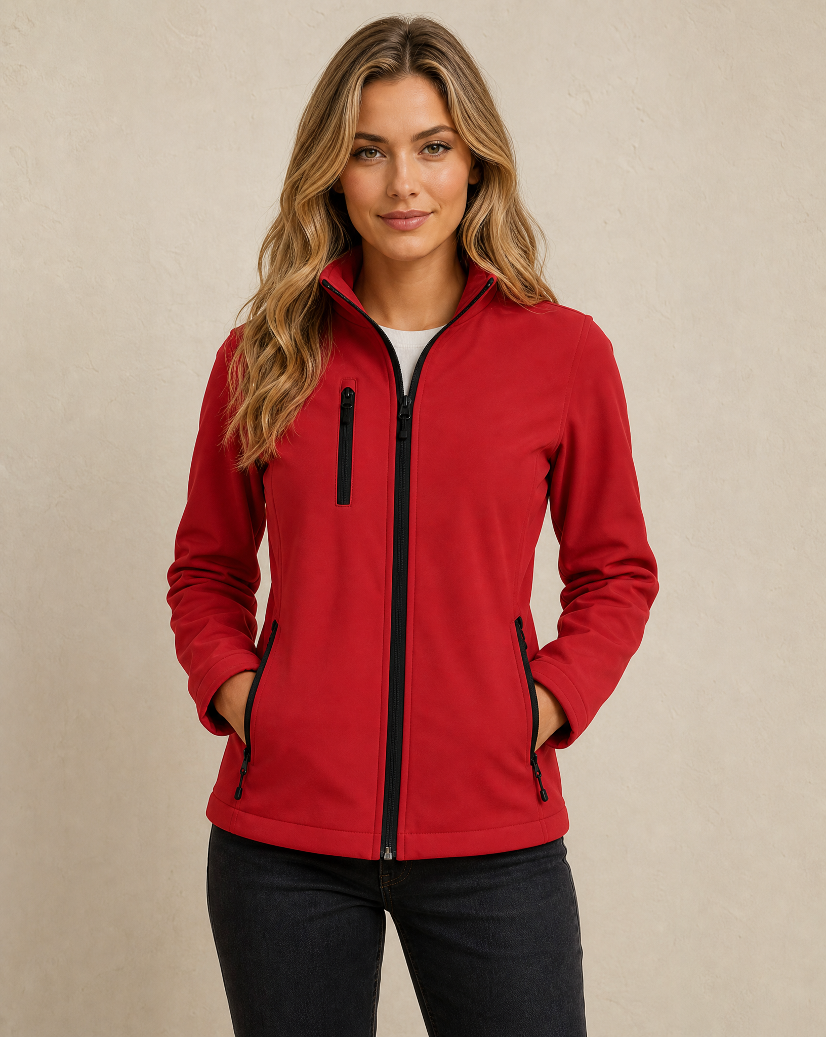 Clique Padded Softshell Jacket Dam - Röd