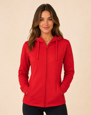 Clique Basic Active Hoodie Full Zip Dam - Röd