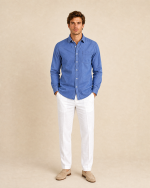 Cutter & Buck Ellensburg Denimskjorta Herr - Denim Blue