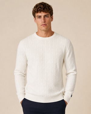 Cutter & Buck Blakely Knitted Sweatshirt Herr - Sandmelerad