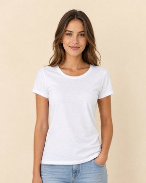 Clique Slub T-Shirt Dam - Vit