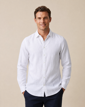 Cutter & Buck Summerland Linne Skjorta Herr - Vit