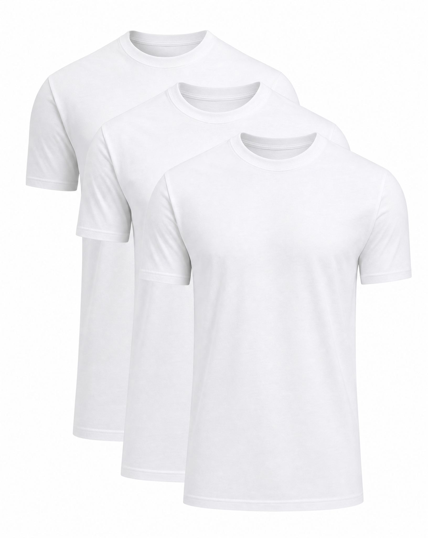 T-Shirt Premium Bambu Vit - Med Perfekt Passform (3-PACK)