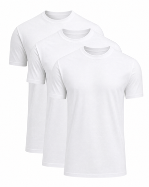 T-Shirt Premium Bambu Vit - Med Perfekt Passform (3-PACK)