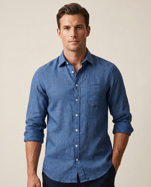 Cutter & Buck Summerland Linne Skjorta Herr - Dream Blue