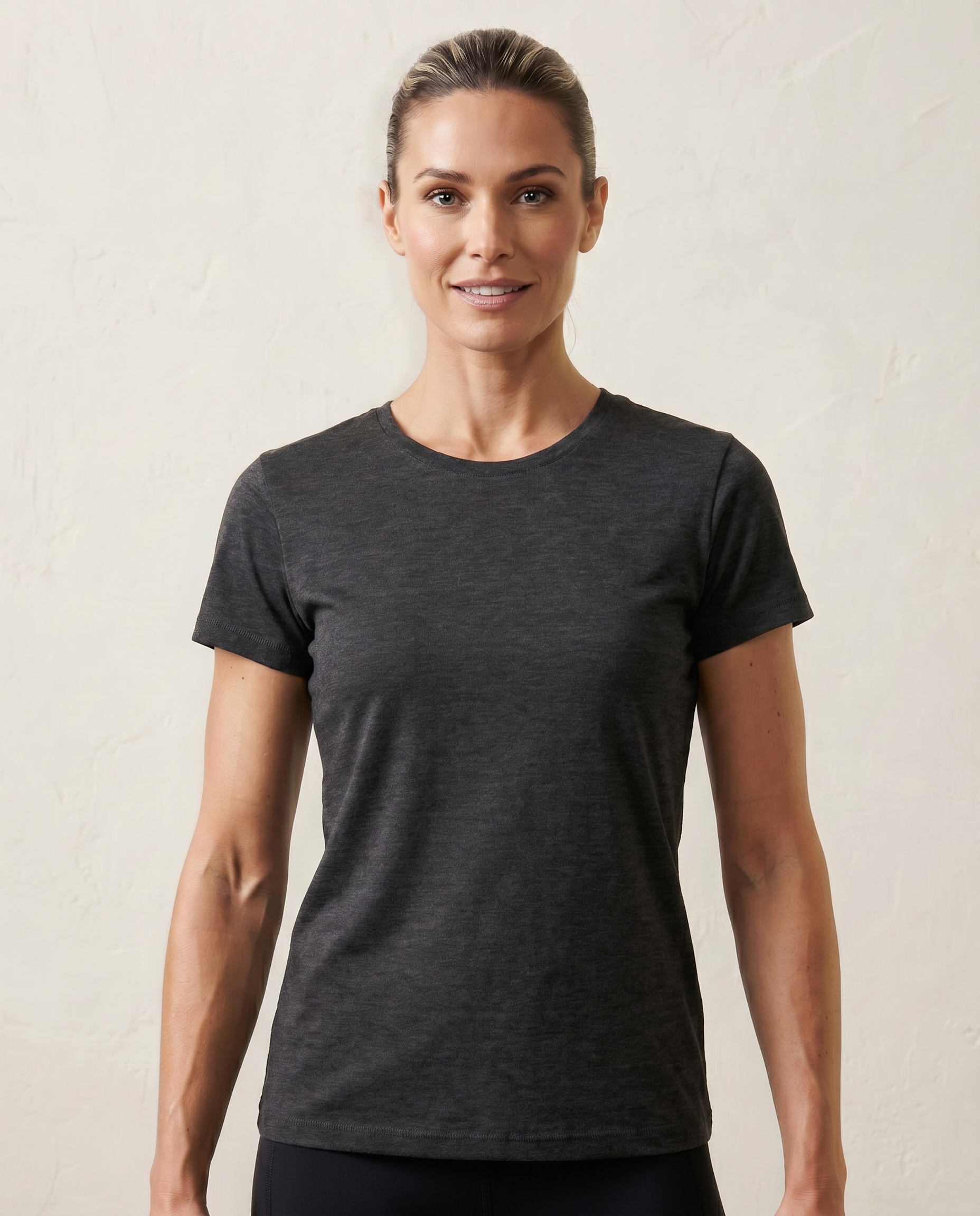 Cutter & Buck Manzanita Roundneck T-Shirt Dam - Antracitmelerad