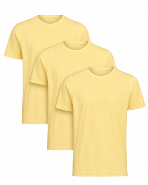 ACT Premium T-Shirt Herr (3 Pack) - Gul