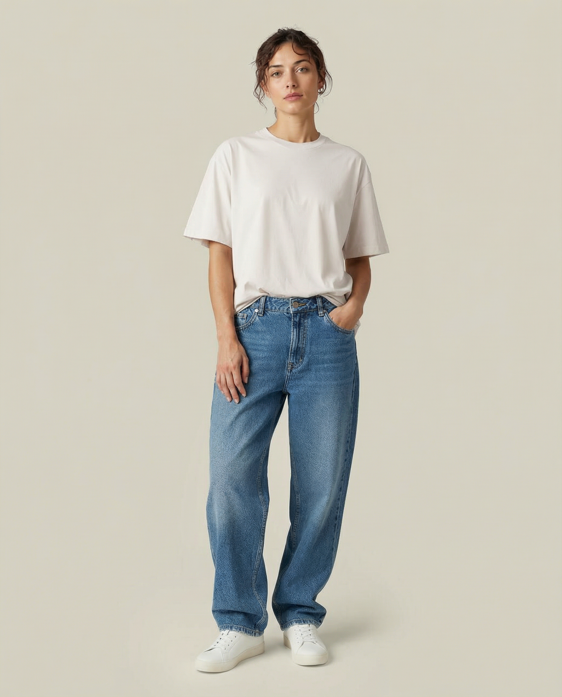 Loose Fit Unisex T-Shirt - Beige