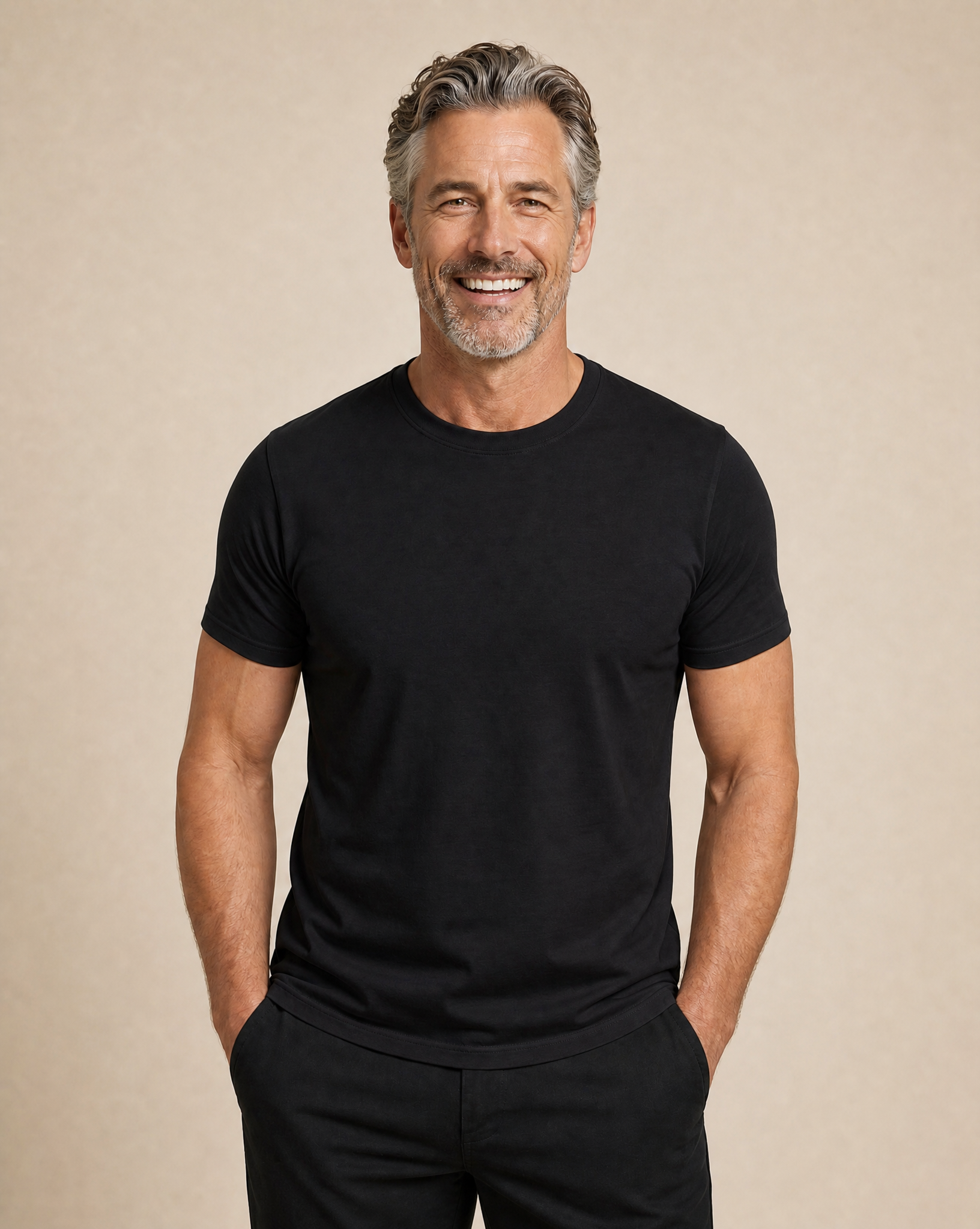 T-Shirt Premium Bambu Vit/Svart - Med Perfekt Passform (6-PACK)-3