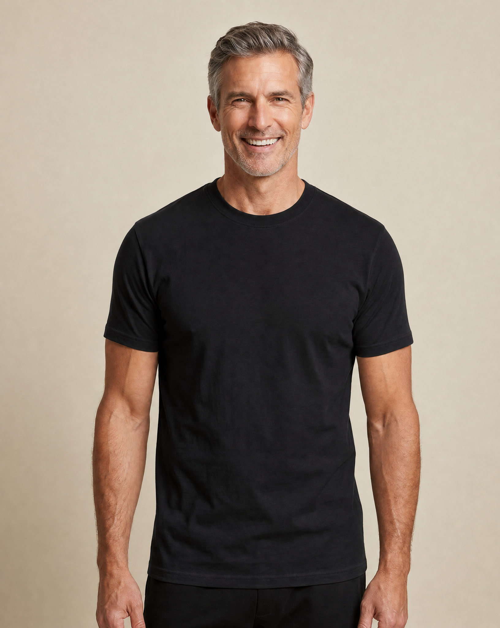 T-Shirt Premium Bambu Vit/Svart - Med Perfekt Passform (6-PACK)-2