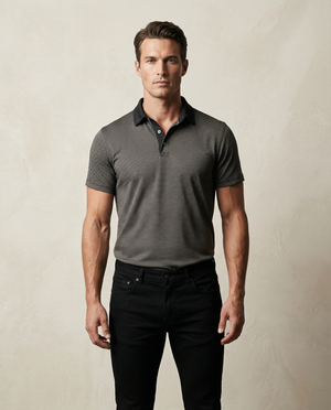 Cutter & Buck Virtue Polo Stripes Herr - Svart